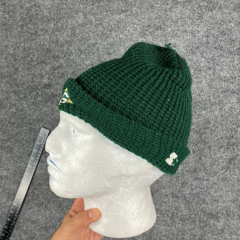 NFL Green Bay Packers Beanie OSFM‎ Green Knit Winter Hat Retro Team Logo
